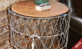 Vintage Laundry Basket Side Table