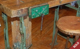 Vintage Workbench & Stool