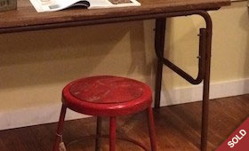 Desk and Little Red Stool