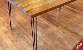 Reclaimed Wood and Hairpin Leg Table